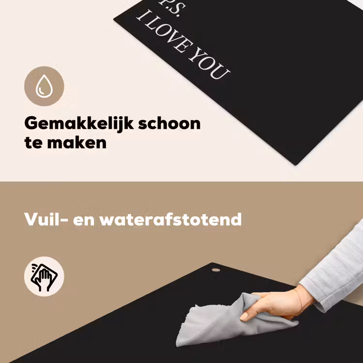 Zwart - Minimalistisch - Valentijn Inductie beschemer met haakjes klein -ky-schoon-nl