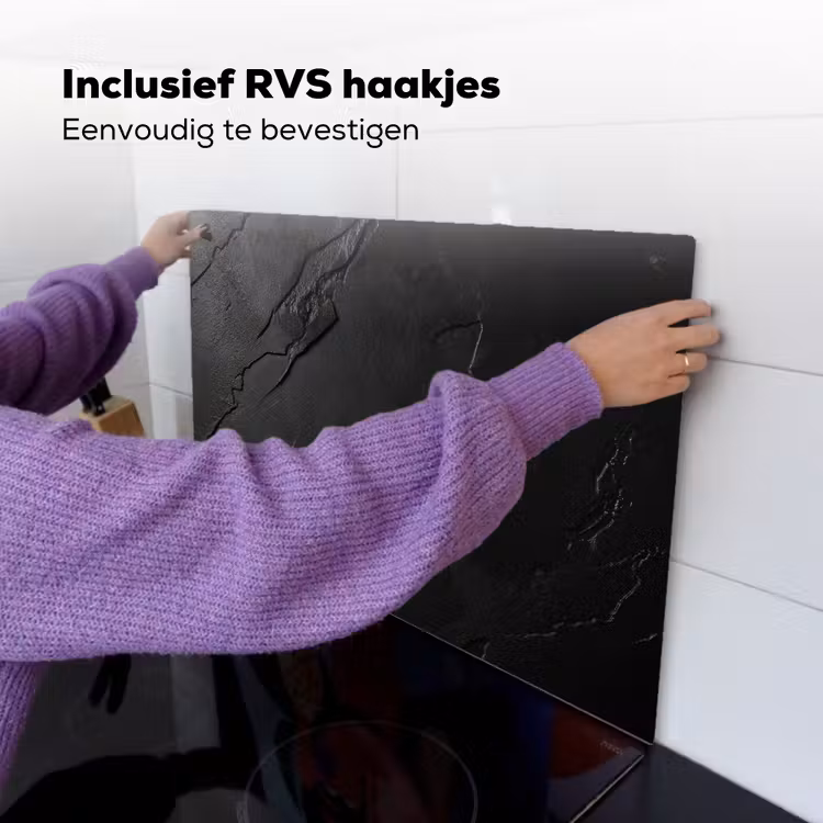 Zwart - Steen - Beton Inductie beschemer met haakjes klein -ky-ophangen-nl