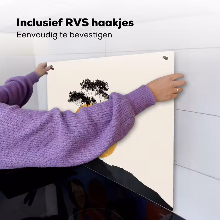 Zwarte boom - Gouden cirkel - Heuvel Inductie beschemer met haakjes middel -ky-ophangen-nl