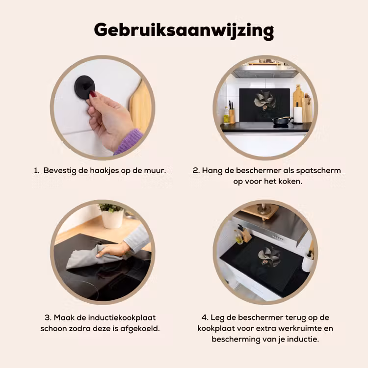 Zwarte - Hoed - Vrouw Inductie beschemer met haakjes klein -ky-gebruik-nl