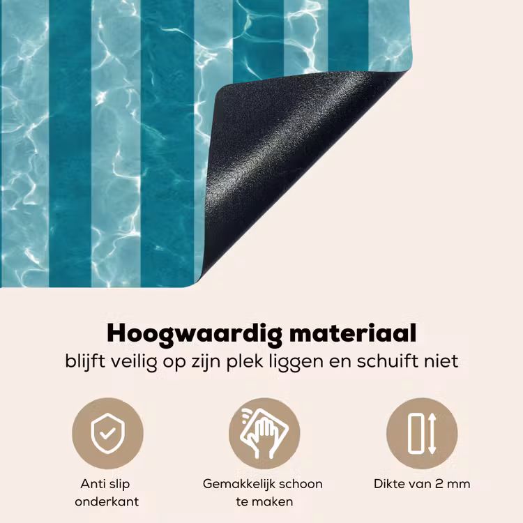 Zwembad - Strepen - Groen Inductie beschemer met haakjes klein 777 -ky-onderkant-nl