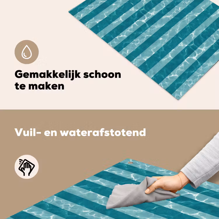 Zwembad - Strepen - Groen Inductie beschemer met haakjes klein 777 -ky-schoon-nl