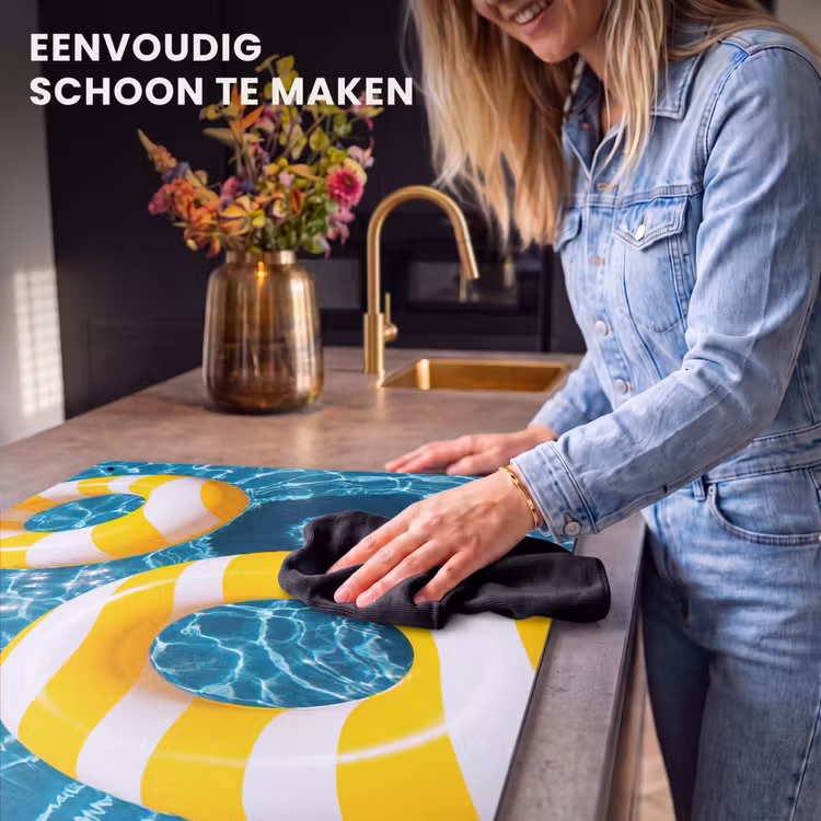 Zwembad - Zwembanden - Zomer - Geel - Blauw Inductie beschemer met haakjes klein -ky-schoon-nl