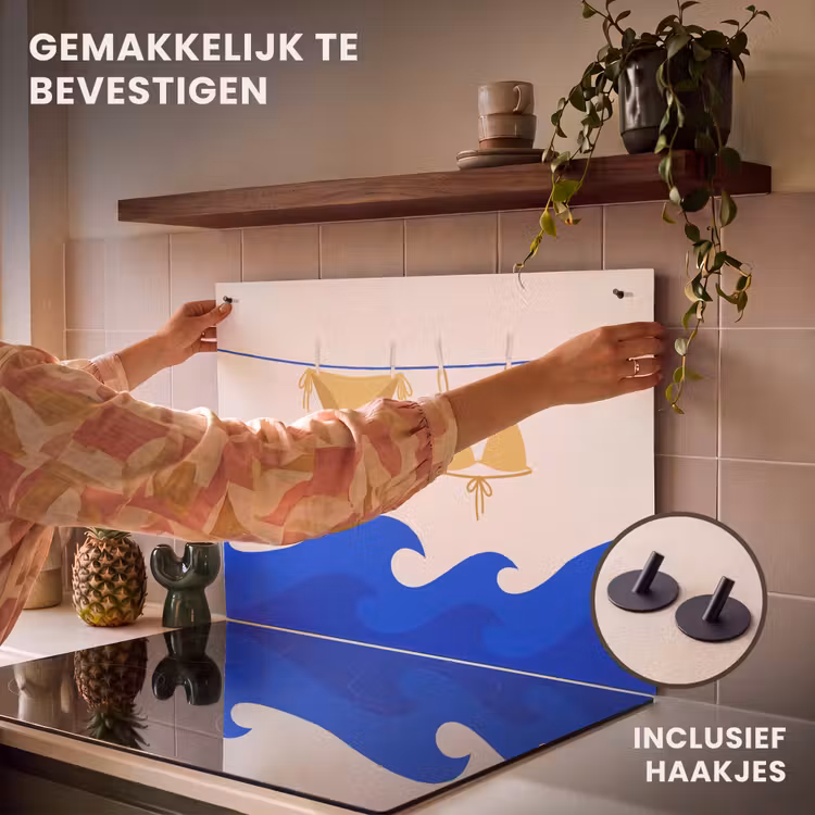 Zwemkleding - Zee - Zomer - Illustratie - Geel Inductie beschemer met haakjes klein -ky-ophangen-nl