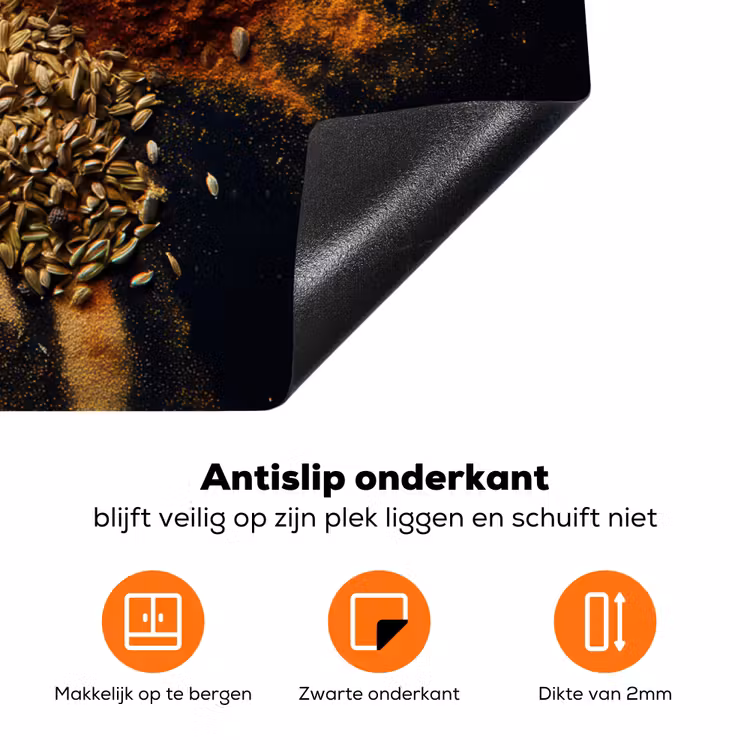 Specerijen - Explosie - Oranje Inductie beschermer vinyl 3mm klein -zzzzzzz-td-onderkant