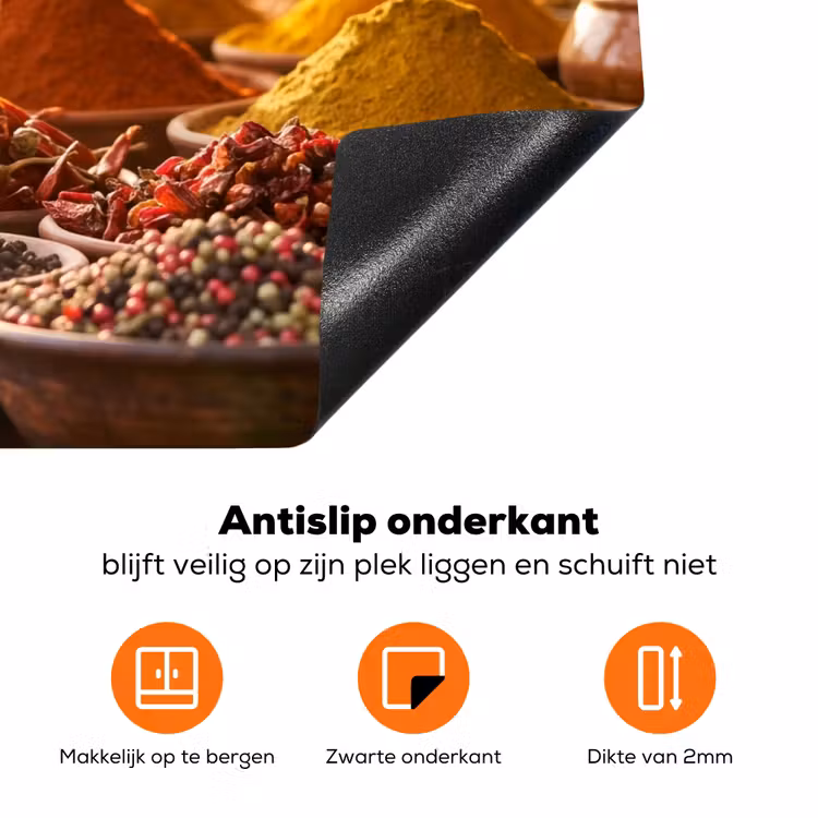 Inductiebeschermer - Specerijen - Markt - Kleurrijk - Specerijen - Markt - Kleurrijk Inductie beschermer vinyl 3mm klein