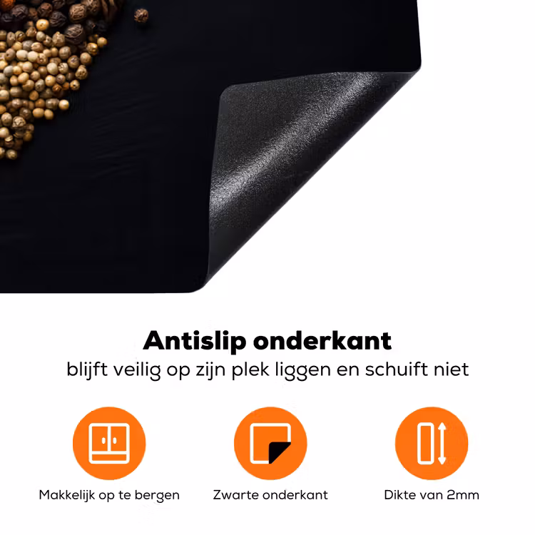 Specerijen - Mix - Hartvorm - Zwart Inductie beschermer vinyl 3mm klein -zzzzzzz-td-onderkant