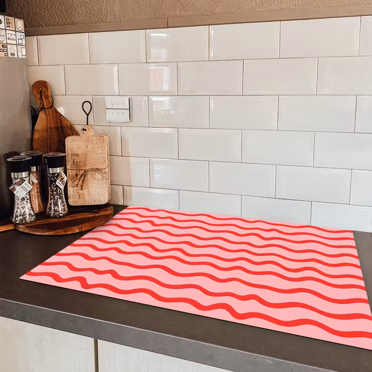 Speels - Patroon - Rood Inductie beschermer vinyl 3mm klein 276 -sfeer3