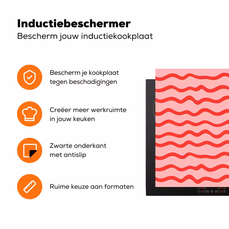 Speels - Patroon - Rood Inductie beschermer vinyl 3mm klein 276 -zzzzzzz-td-ups