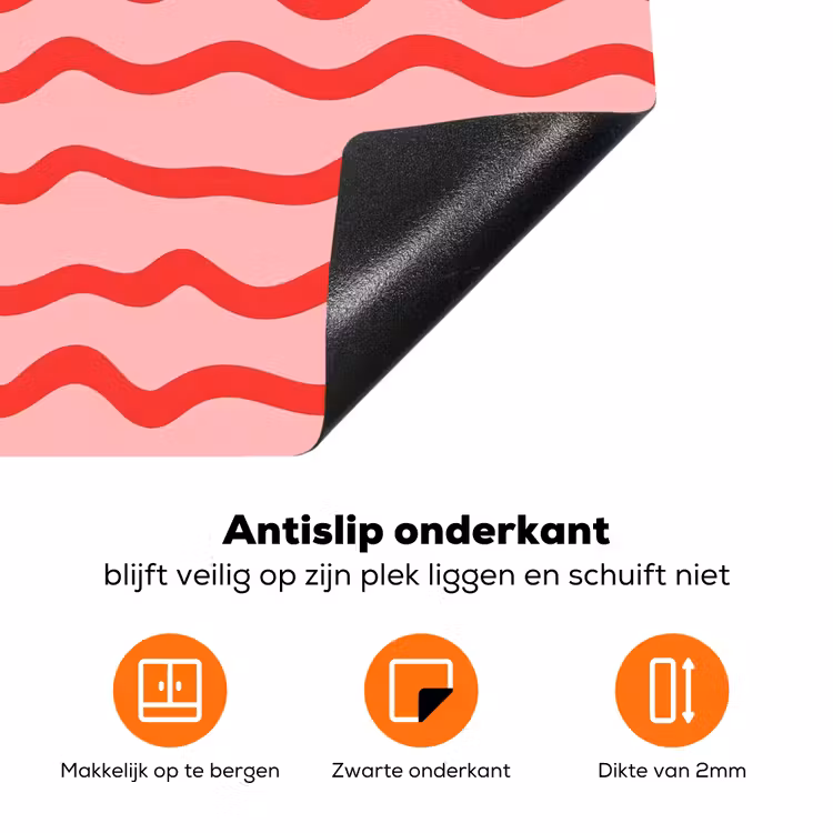 Speels - Patroon - Rood Inductie beschermer vinyl 3mm klein 276 -zzzzzzz-td-onderkant