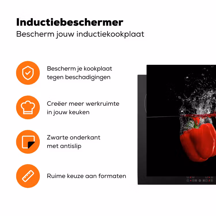 Spektakel van Paprika en Water Inductie beschermer vinyl 3mm klein -zzzzzzz-td-ups
