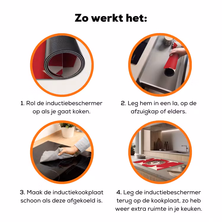 Spel - Dierenprint - Nummer 8 - Modern - Rood Inductie beschermer vinyl 3mm klein -zzzzzzz-td-werking