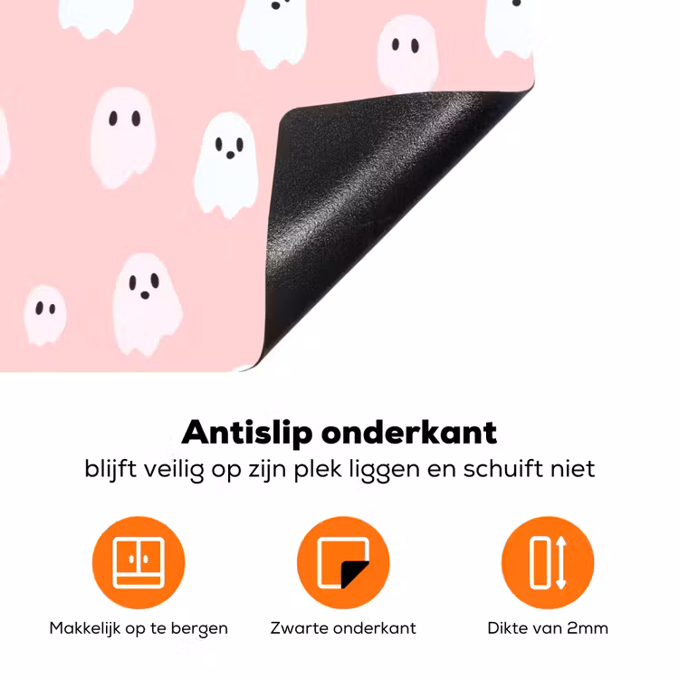 Spookjes - Patroon - Roze Inductie beschermer vinyl 3mm klein 276 -zzzzzzz-td-onderkant