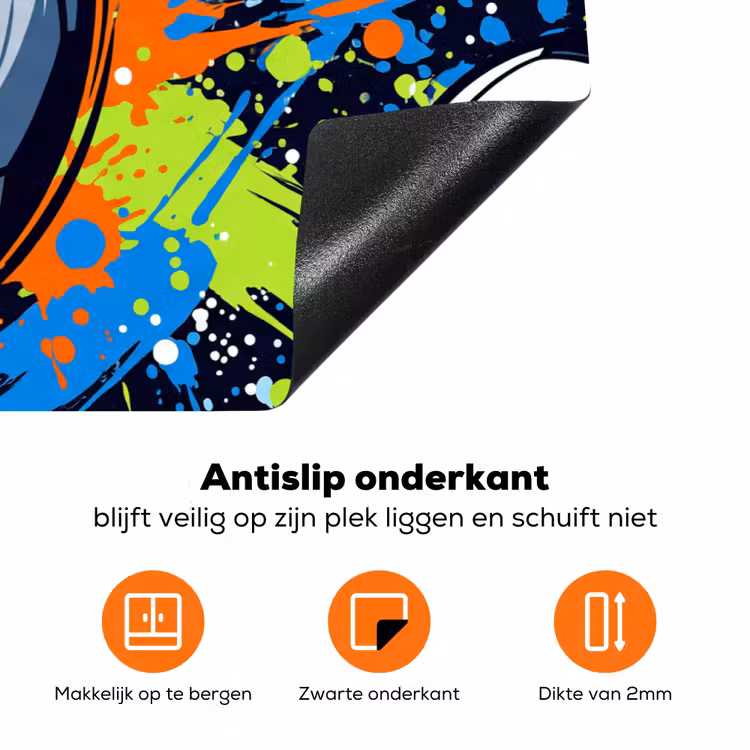 Sport - Ballen - Kleurrijk Inductie beschermer vinyl 3mm klein -zzzzzzz-td-onderkant
