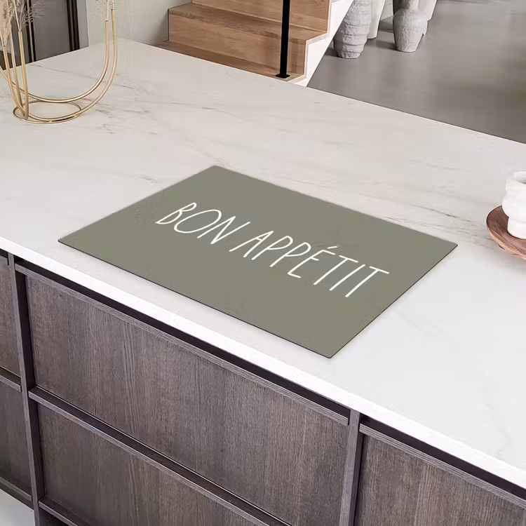 Spreuken - Bon appétit - Quotes - Eet smakelijk - Eten Inductie beschermer vinyl 3mm klein -sfeer8