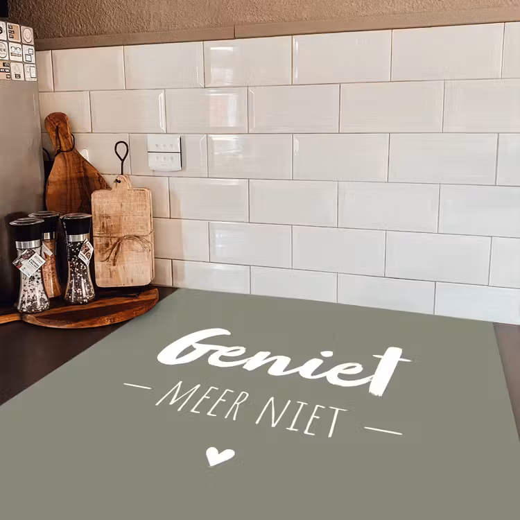 Spreuken - Geniet meer niet - Zomer - Tekst - Genieten Inductie beschermer vinyl 3mm middel -sfeer3