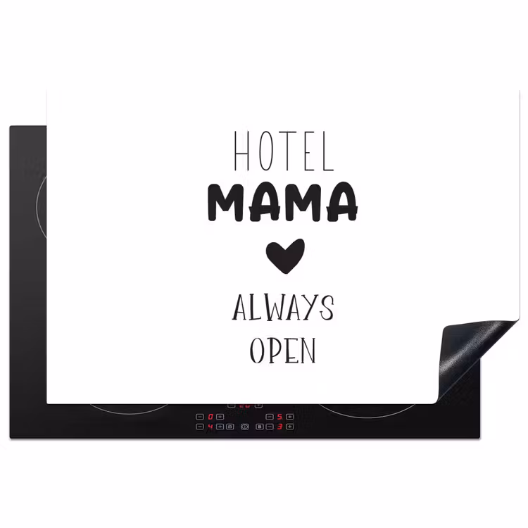 Spreuken - Hotel mama always open - Quotes - Mama Inductie beschermer vinyl 3mm klein -3d