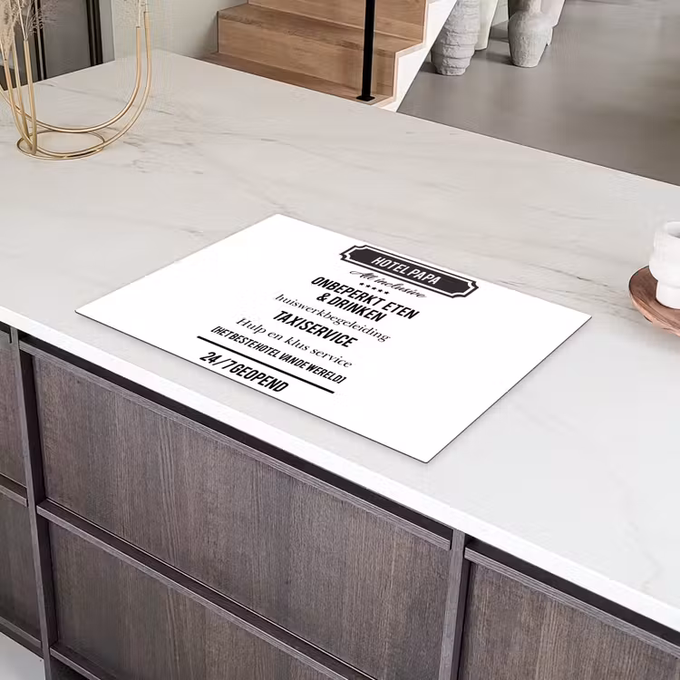 Spreuken - Hotel papa - Quotes - Vader Inductie beschermer vinyl 3mm klein -sfeer8