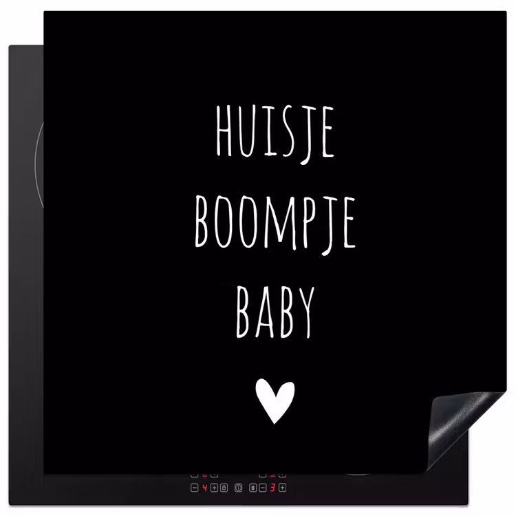 Spreuken - Huisje boompje baby - Quotes Inductie beschermer vinyl 3mm middel -3d