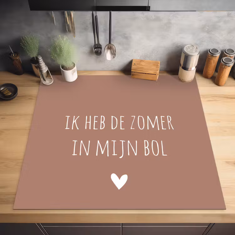 Spreuken - Ik heb de zomer in mijn bol - Quotes - André Hazes Inductie beschermer vinyl 3mm middel -sfeer5