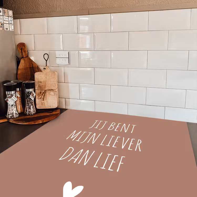 Spreuken - Jij bent mijn liever dan lief - Quotes Inductie beschermer vinyl 3mm middel -sfeer3