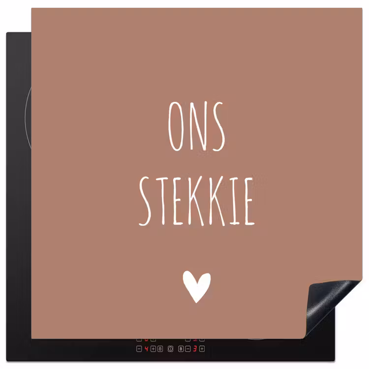 Spreuken - Ons stekkie - Quotes Inductie beschermer vinyl 3mm middel -3d