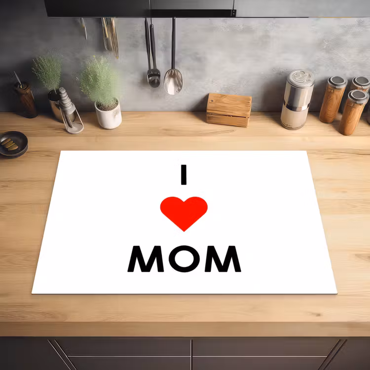 Spreuken - Quotes I Love Mom - Moederdag - Mama - Mama cadeau Inductie beschermer vinyl 3mm klein -sfeer5