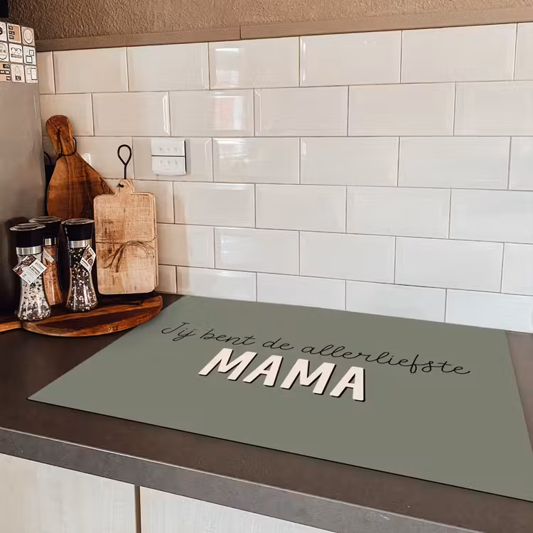 Spreuken - Quotes Jij bent de allerliefste Mama - Moederdag - Moeder cadeautje Inductie beschermer vinyl 3mm klein -sfeer3
