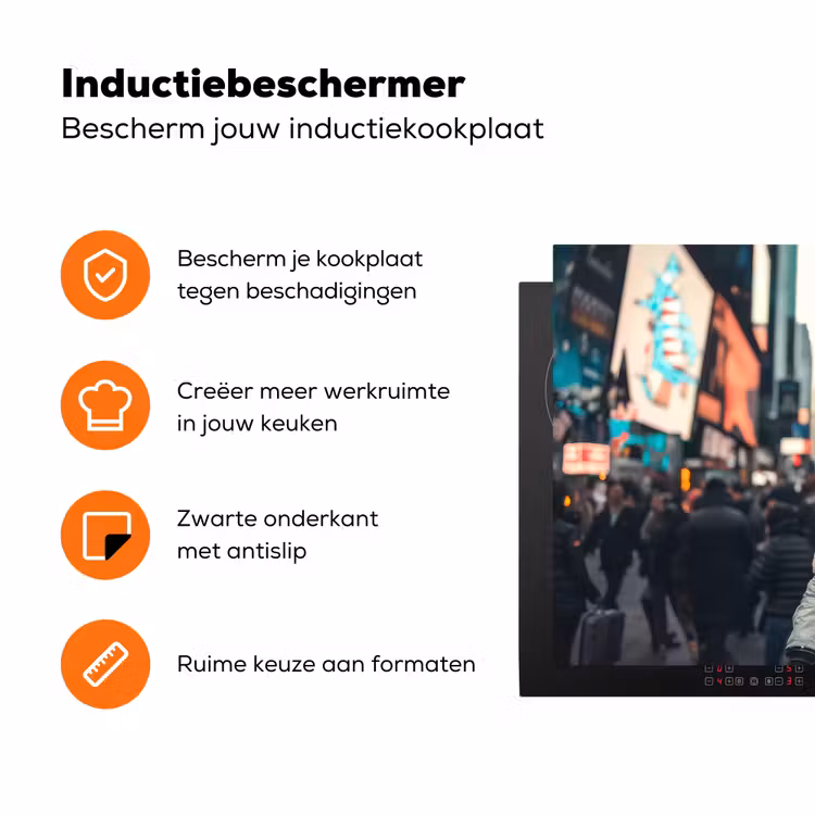 Stad - Mensen - Astronaut - Wit Inductie beschermer vinyl 3mm klein -zzzzzzz-td-ups