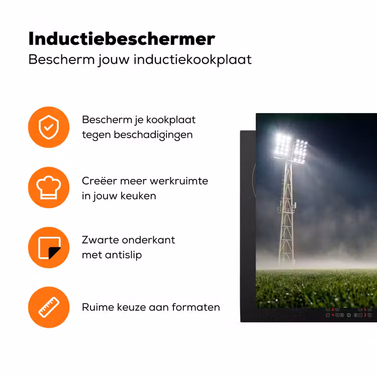 Stadion - Lichtmast - Sport - Nacht Inductie beschermer vinyl 3mm klein -zzzzzzz-td-ups