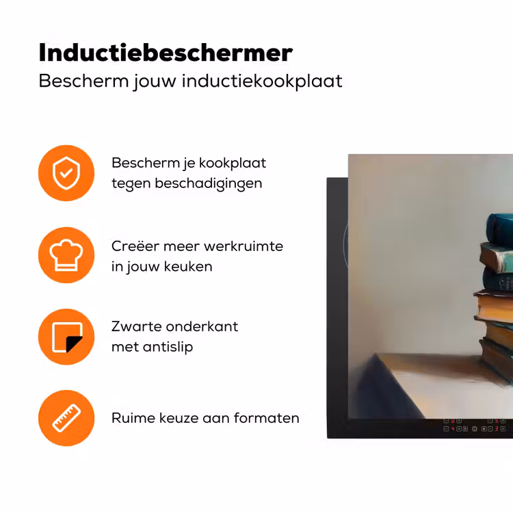 Stapel - Boeken - Groen - Daglicht Inductie beschermer vinyl 3mm klein -zzzzzzz-td-ups
