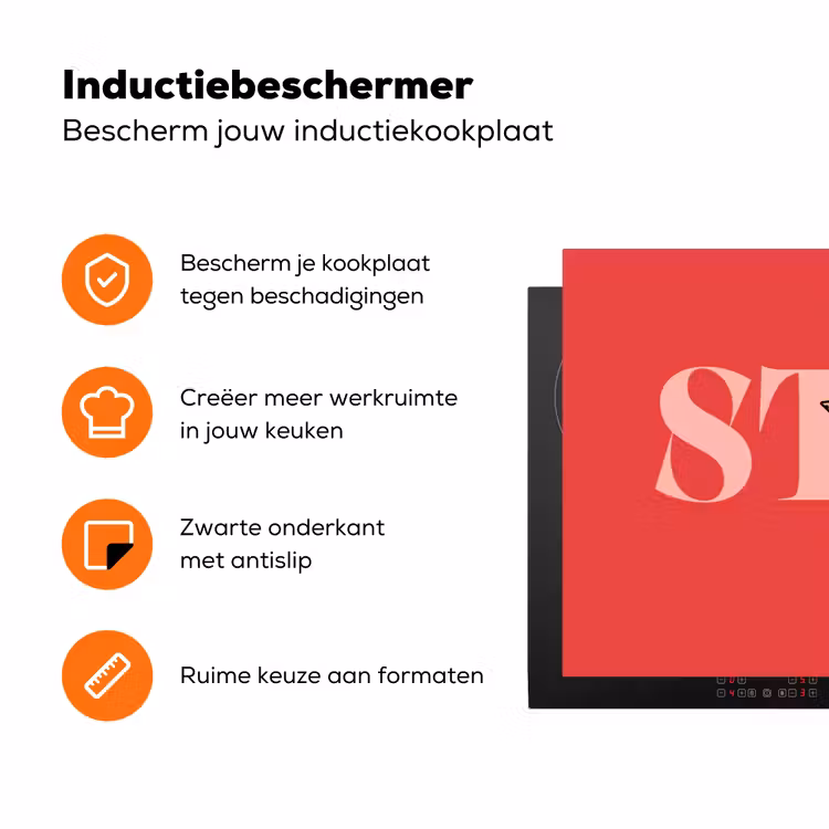 Star girl - Rood - Panter - Ster Inductie beschermer vinyl 3mm klein -zzzzzzz-td-ups