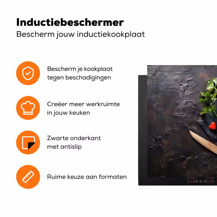 Steak - Hart - Bestek Inductie beschermer vinyl 3mm klein -zzzzzzz-td-ups