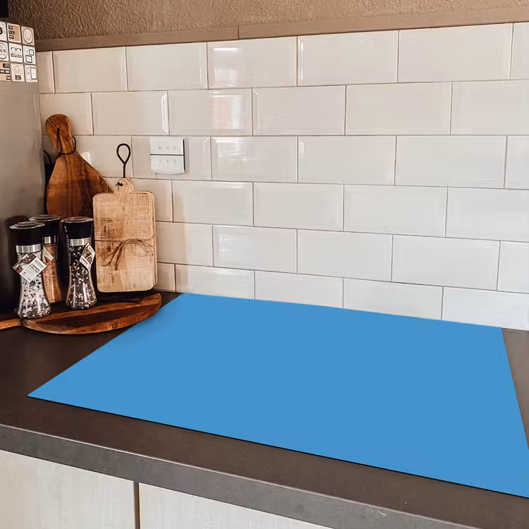 Steel - Blue - Blauw Inductie beschermer vinyl 3mm klein 276 -sfeer3