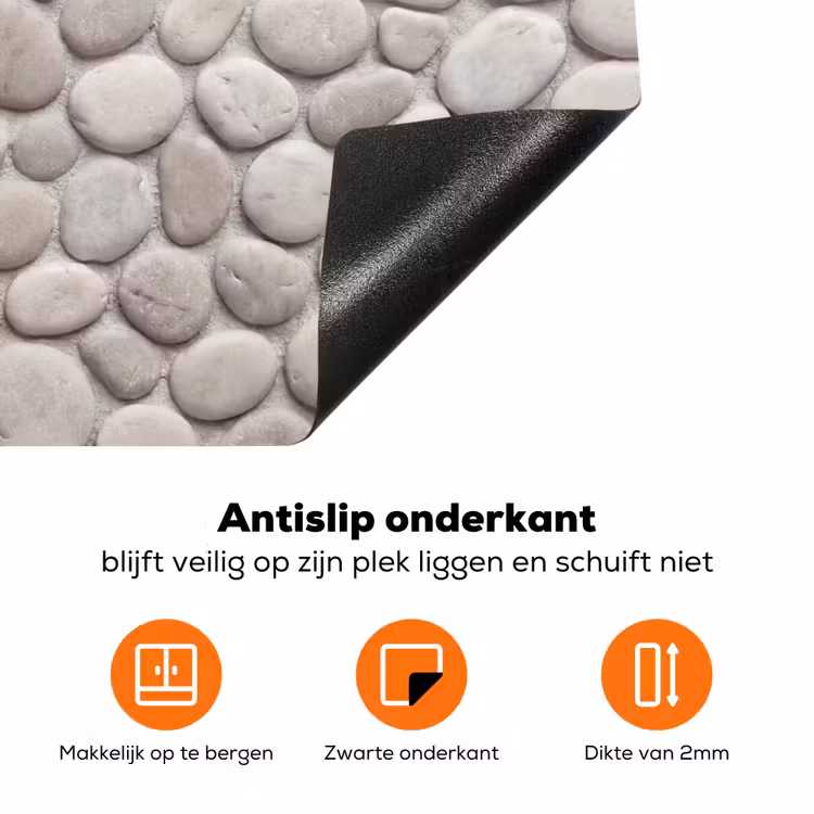 Steen - Kiezel - Natuur - Minimalistisch - Beige Inductie beschermer vinyl 3mm klein -zzzzzzz-td-onderkant