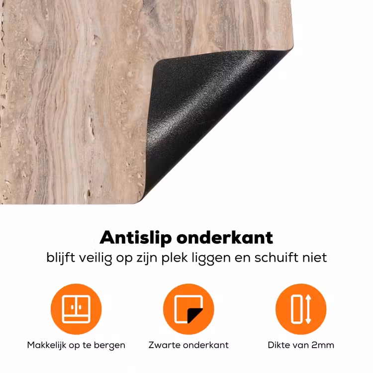 Steen - Patroon - Textuur - Natuurlijk - Beige Inductie beschermer vinyl 3mm klein -zzzzzzz-td-onderkant
