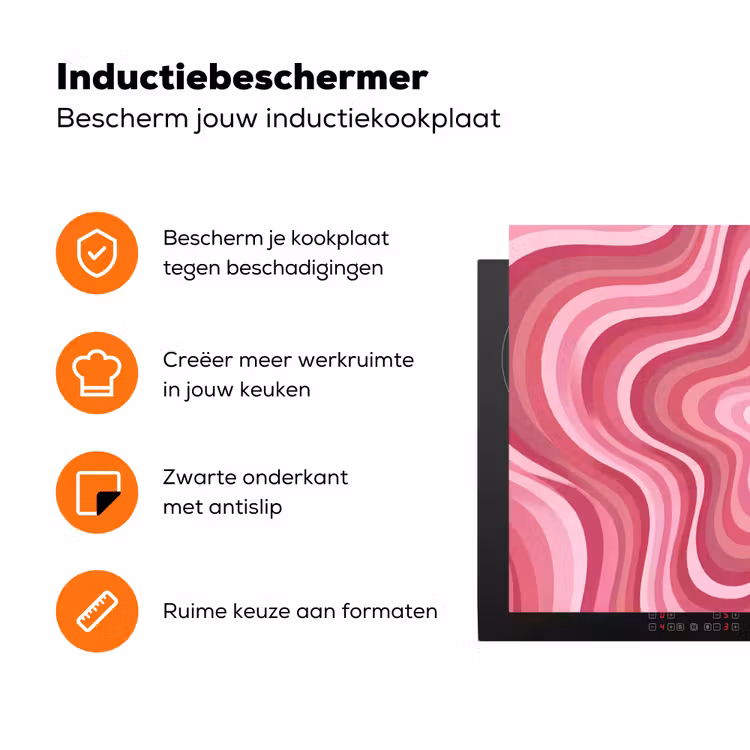 Ster - Golvend - Abstract - Roze Inductie beschermer vinyl 3mm klein -zzzzzzz-td-ups
