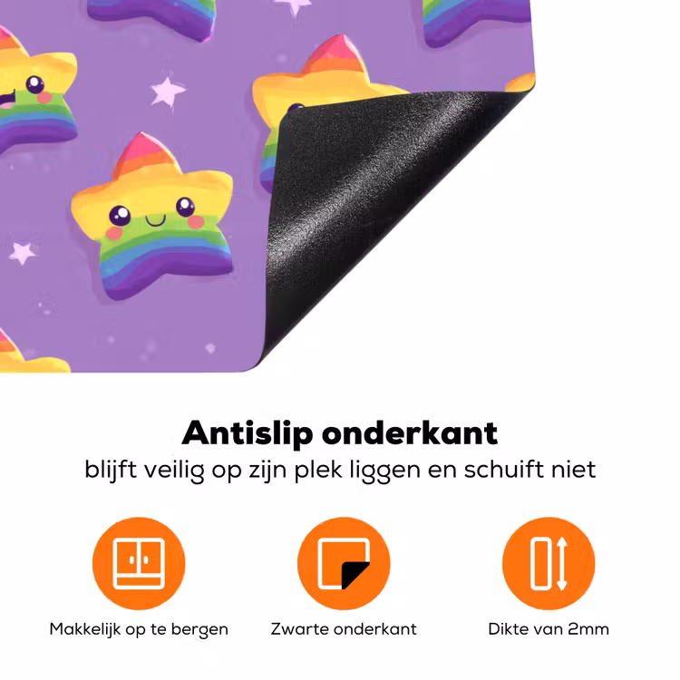 Sterren - Regenboog - Paars Inductie beschermer vinyl 3mm klein 276 -zzzzzzz-td-onderkant