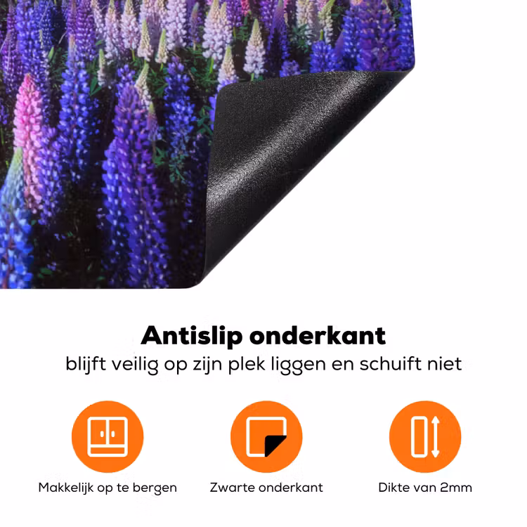 Sterrenlicht over Lupineveld Inductie beschermer vinyl 3mm klein -zzzzzzz-td-onderkant