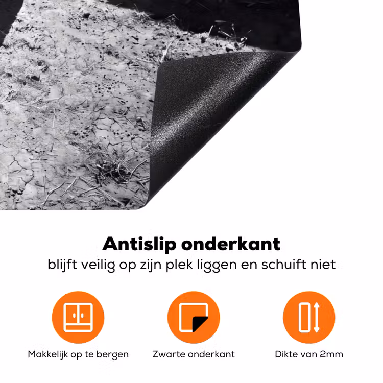 Stier - Schaduw - Dieren - Contrast - Zwart-wit Inductie beschermer vinyl 3mm klein -zzzzzzz-td-onderkant