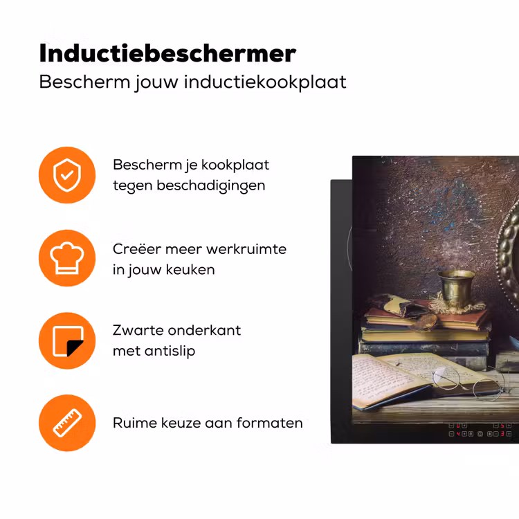 Stilleven met Antieke Uitstraling Inductie beschermer vinyl 3mm klein -zzzzzzz-td-ups