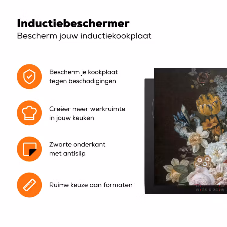 Stilleven met bloemen - Schilderij van Eelke Jelles Eelkema Inductie beschermer vinyl 3mm groot -zzzzzzz-td-ups