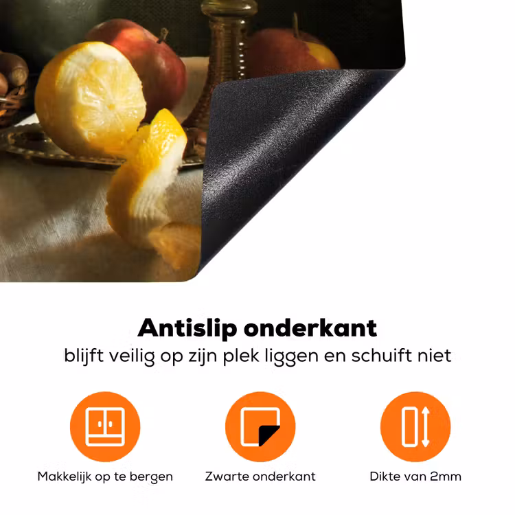 Stilleven met Kaas en Fruit Inductie beschermer vinyl 3mm klein -zzzzzzz-td-onderkant