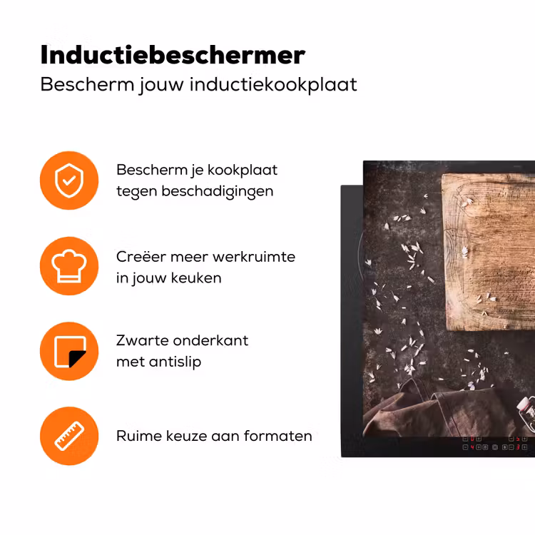 Stilleven met Snijplank Inductie beschermer vinyl 3mm klein -zzzzzzz-td-ups