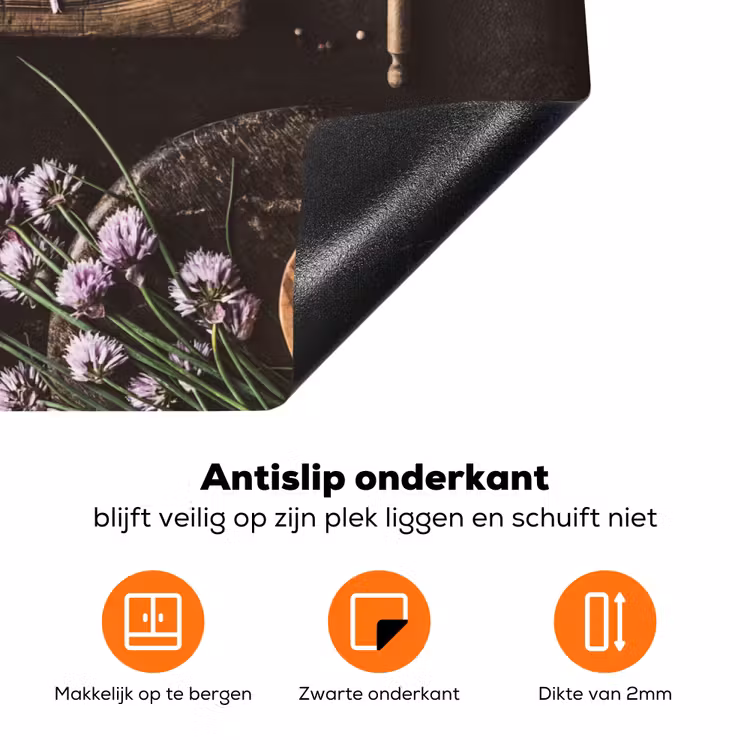 Stilleven met Snijplank Inductie beschermer vinyl 3mm klein -zzzzzzz-td-onderkant