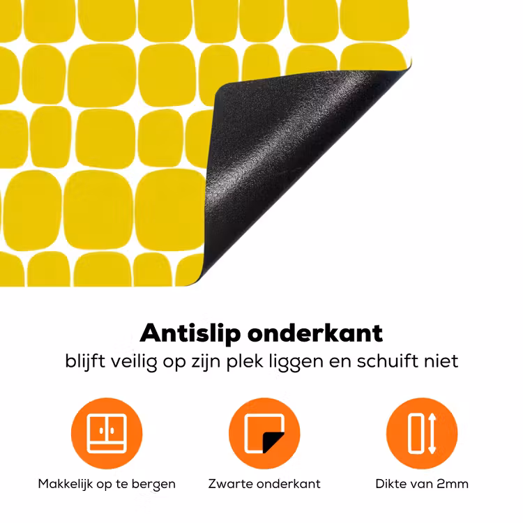 Stippen - Modern - Geel Inductie beschermer vinyl 3mm klein 276 -zzzzzzz-td-onderkant