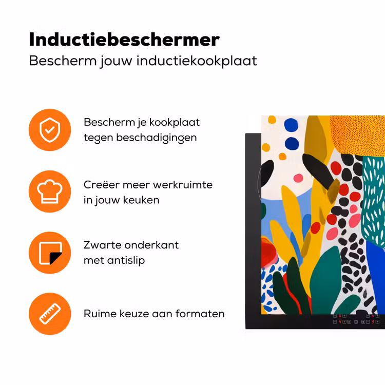 Stippen - Vormen - Modern - Kleuren Inductie beschermer vinyl 3mm klein -zzzzzzz-td-ups