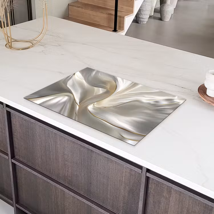 Stof - Plooien - Goud Inductie beschermer vinyl 3mm klein -sfeer8