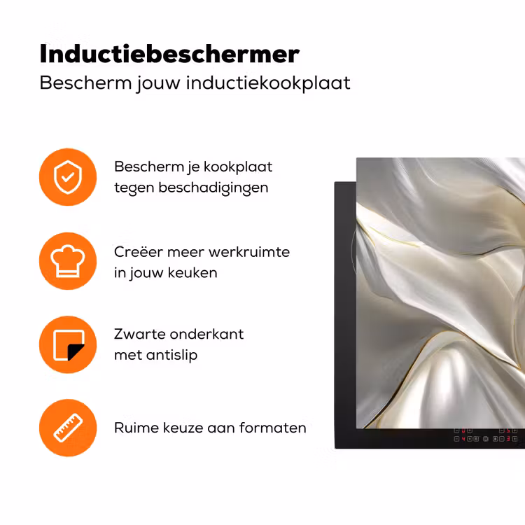 Stof - Plooien - Goud Inductie beschermer vinyl 3mm klein -zzzzzzz-td-ups