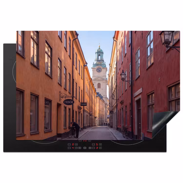 Straat - Klokkentoren - Stad - Architectuur - Historisch Inductie beschermer vinyl 3mm klein -3d
